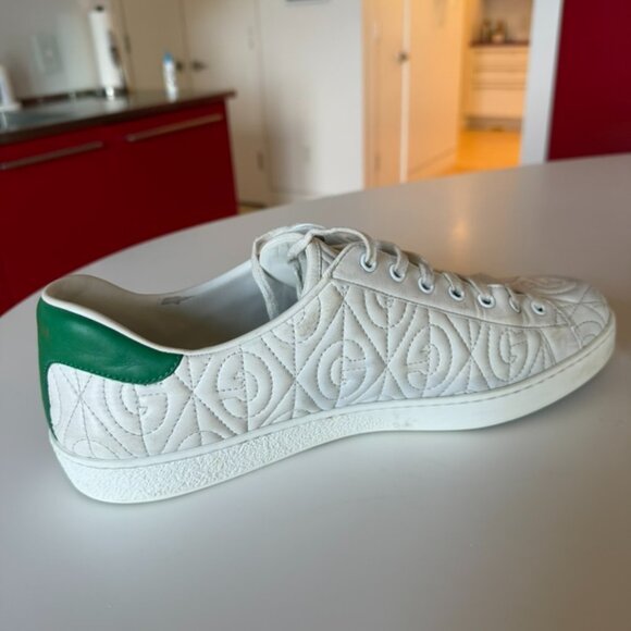 Gucci Ace Quilted GG Leather Sneakers, Size 13, White - Picture 3 of 6